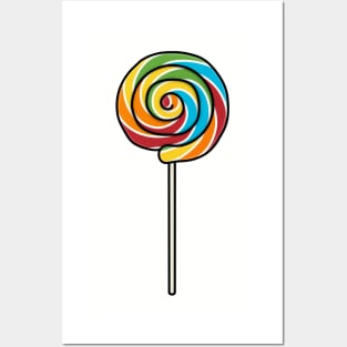 Fun Swirl Lolly Pop Cartoon Style Illustration Posters and Art